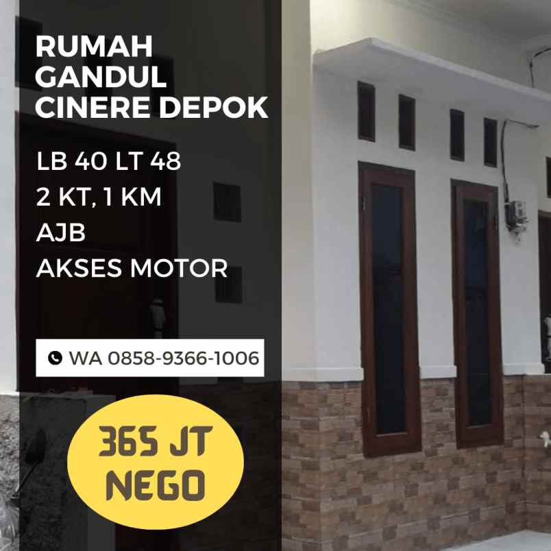 dijual rumah sawo raya gandul cinere