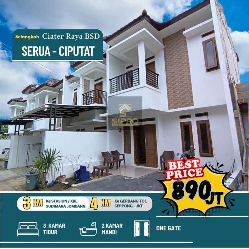 dijual rumah serua ciputat