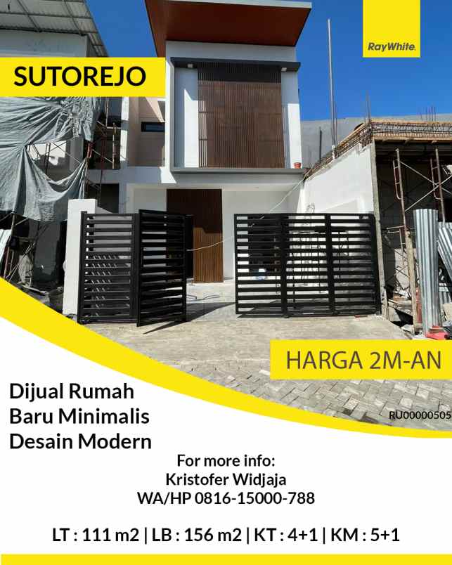 dijual rumah sutorejo timur