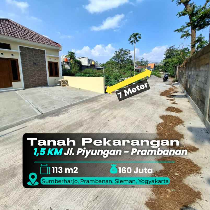 dijual tanah 1 5 km jl piyungan prambanan