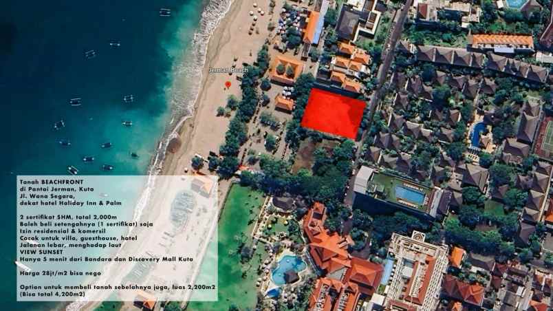 dijual tanah 10 are dekat jerman beach kuta bali