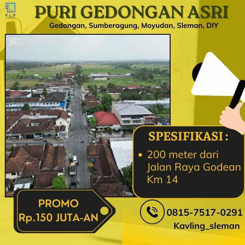 dijual tanah gedongan sumberagung