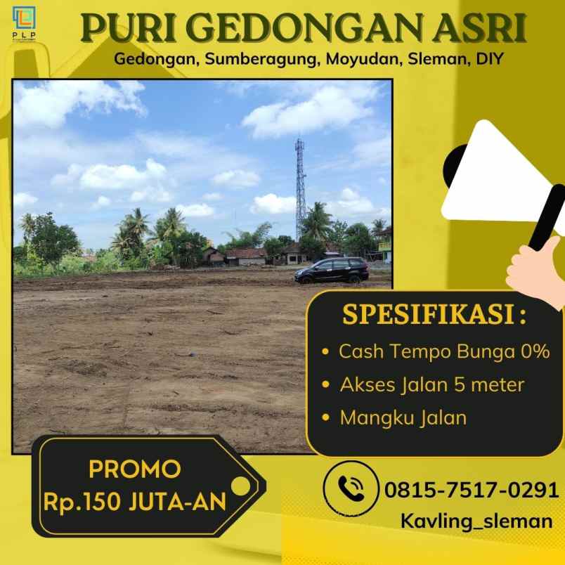 dijual tanah gedongan sumberagung