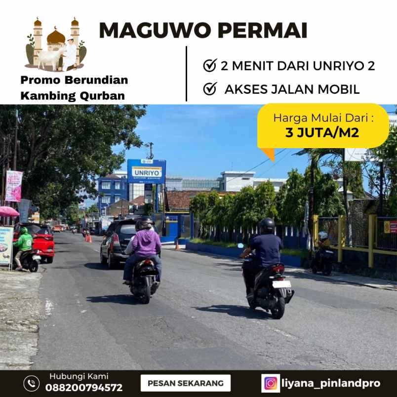 dijual tanah jalan banjeng jalan raya tajem