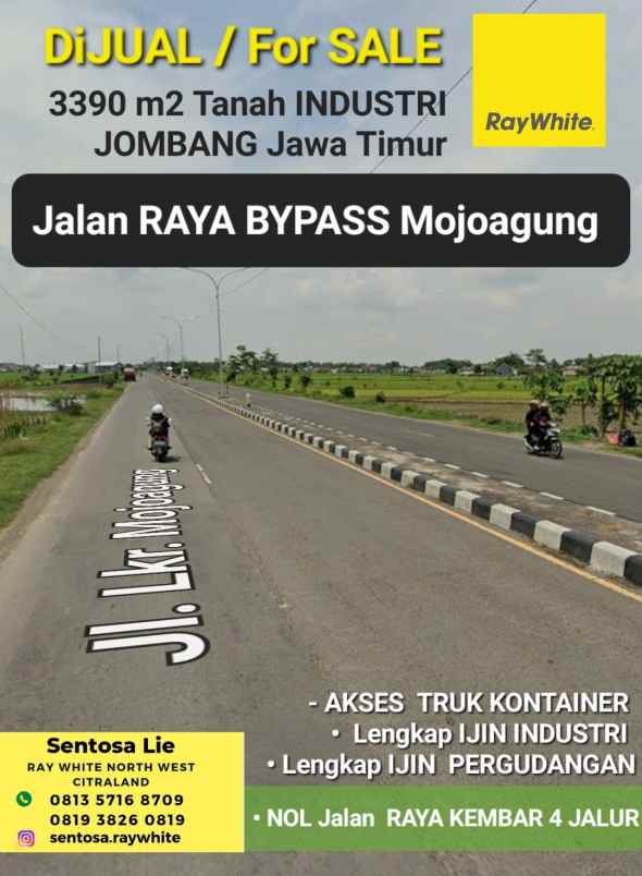 dijual tanah jalan raya bypass mojoagung