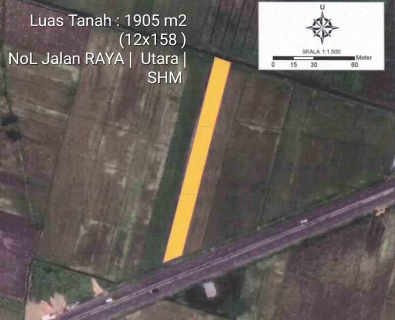 dijual tanah jalan raya bypass mojoagung