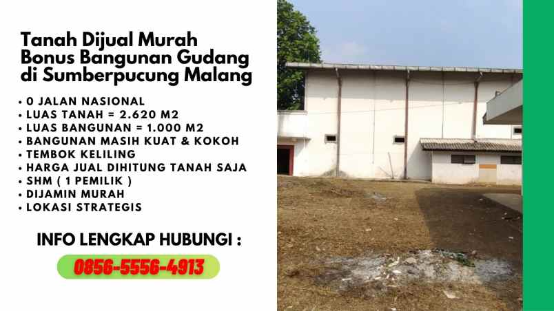 dijual tanah jalan raya ngebruk barat