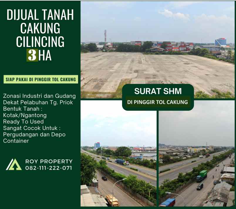 dijual tanah jl raya cakung cilincing