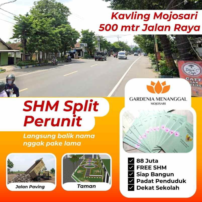 dijual tanah jl raya pemuda mojosari