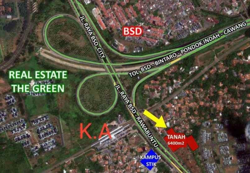 dijual tanah jln rawa buntu