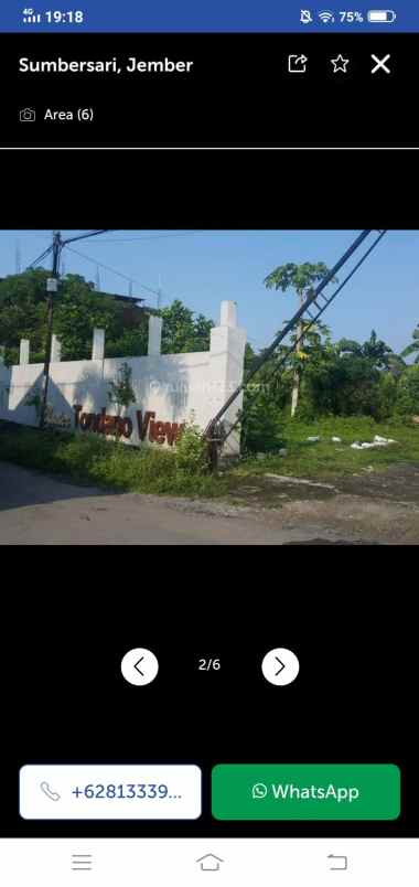 dijual tanah sumbersari