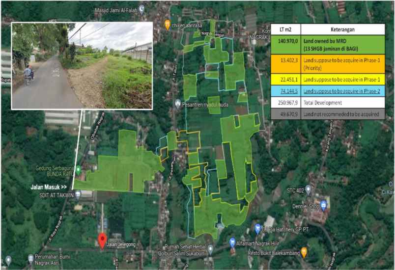 dijual tanah tanah jl nagrak tengah