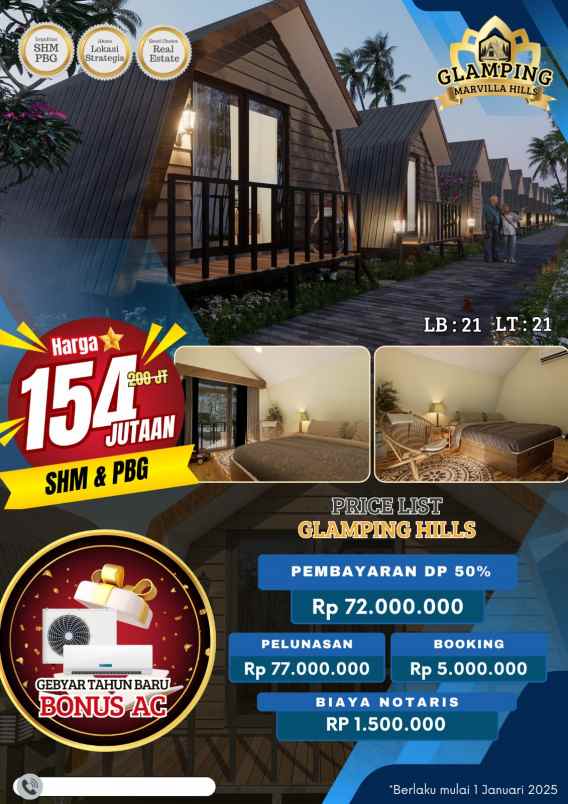 dijual villa glamping