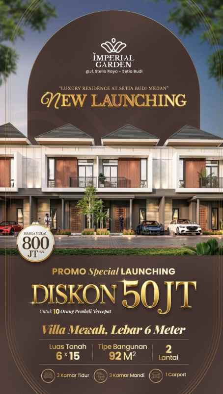 dijual villa jalan stella raya