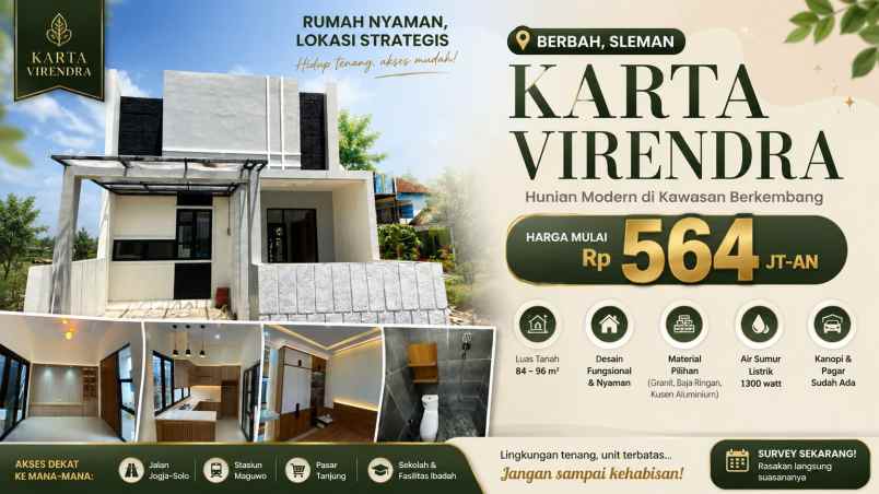 hunian modern minimalis dengan lingkungan tenang asri