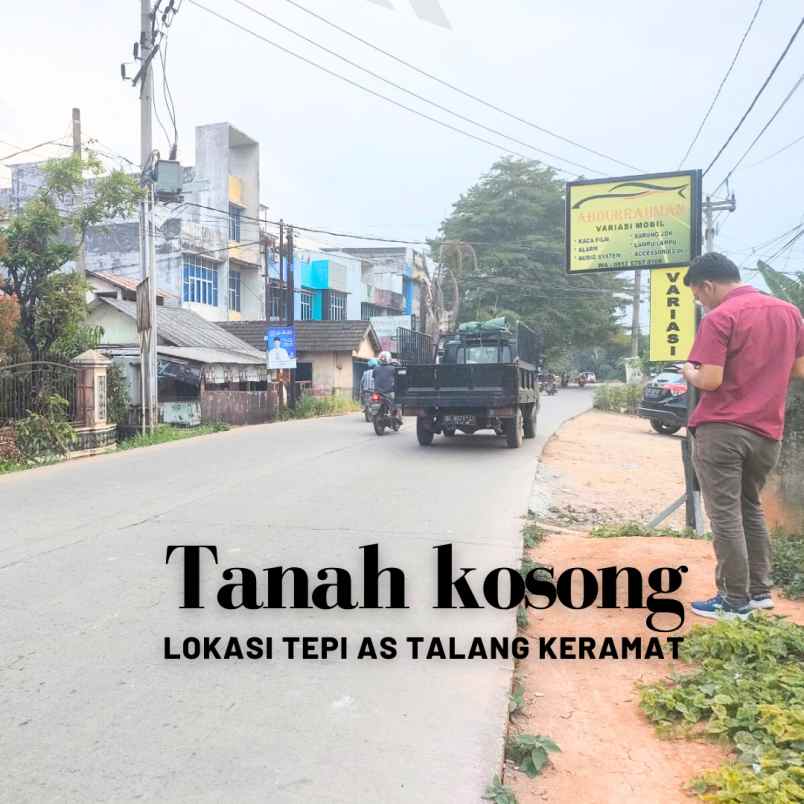 jual tanah palembang lokasi talang keramat tepi as