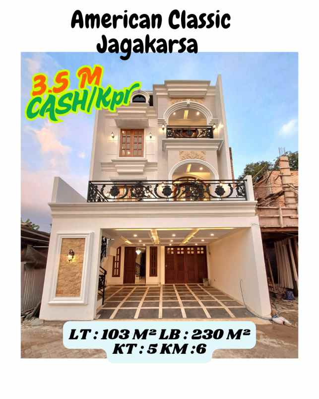 rumah american classic dalam komplek di jagakarsa raya
