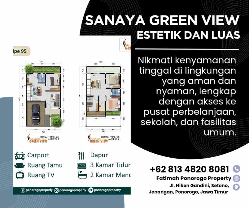 rumah baru 2 lantai edisi menipis di kota ponorogo