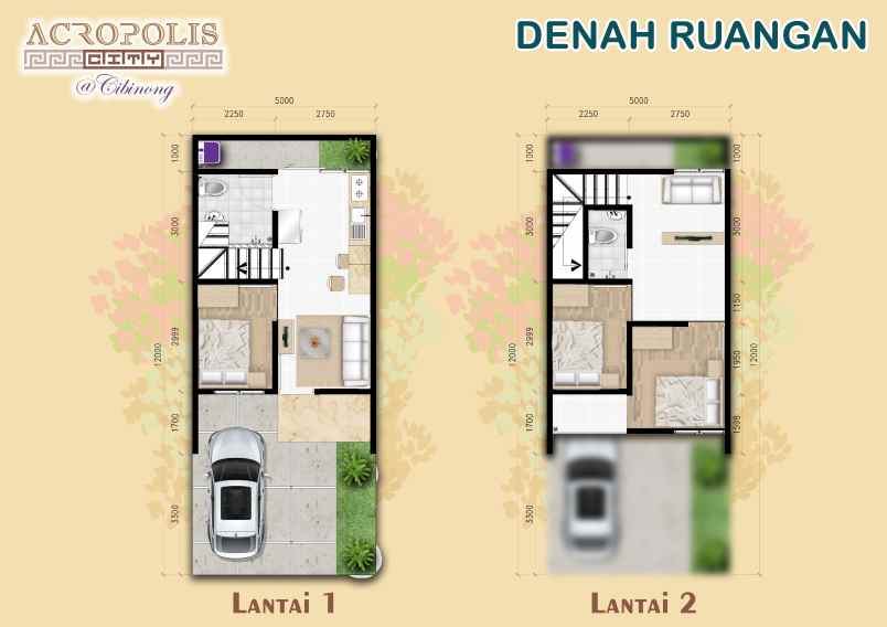 rumah keren 2 lantai acropolis city cibinong