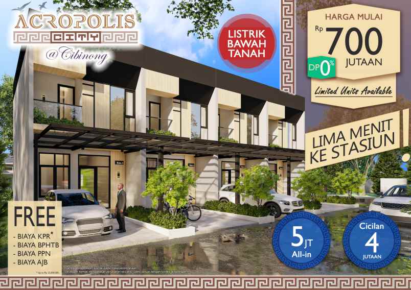 rumah keren 2 lantai acropolis city cibinong