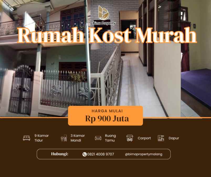 rumah murah kost lokasi strategis