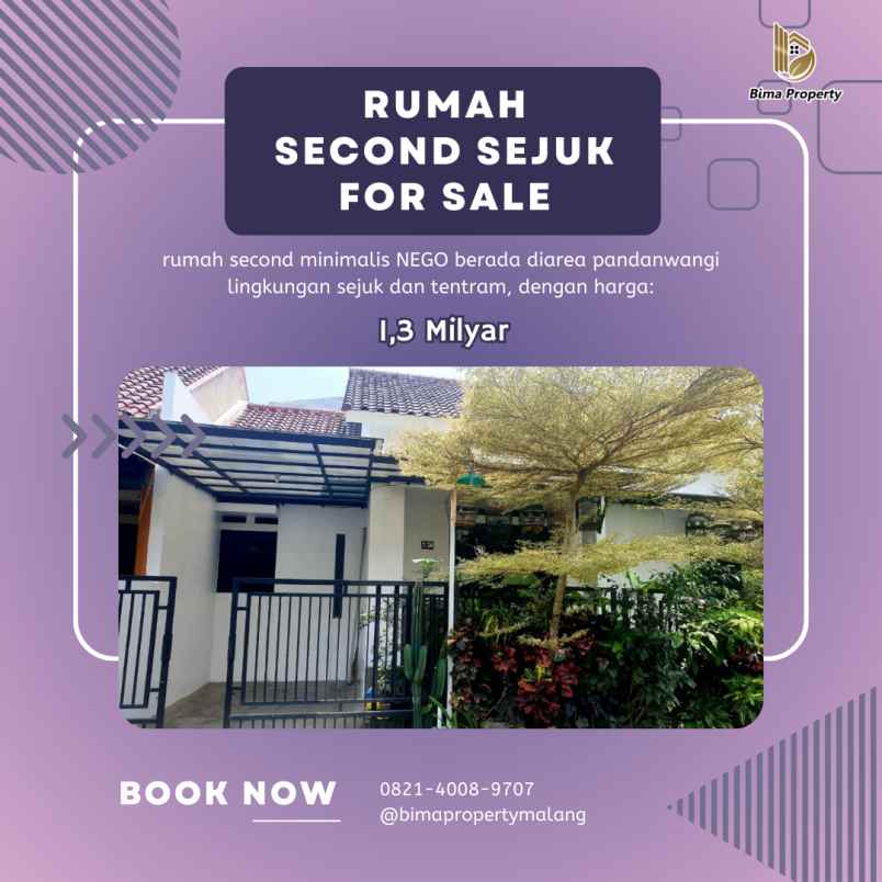 rumah second sejuk siap huni di malang kota