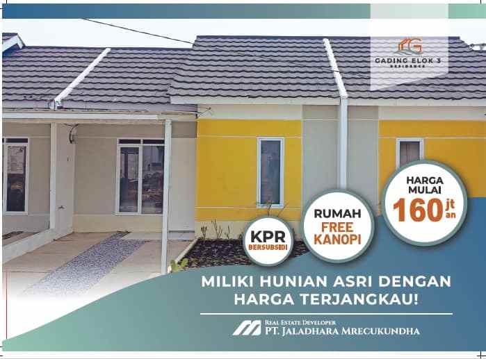 rumah subsidi gading elok 3 biaya hanya 1jt all in