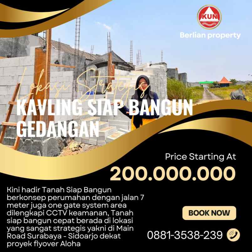 tanah kavling gedangan siap bangun sudah shm