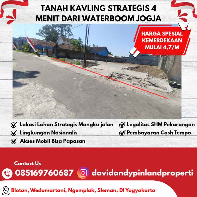 tanah kavling strategis pinggir jalan area ngemplak