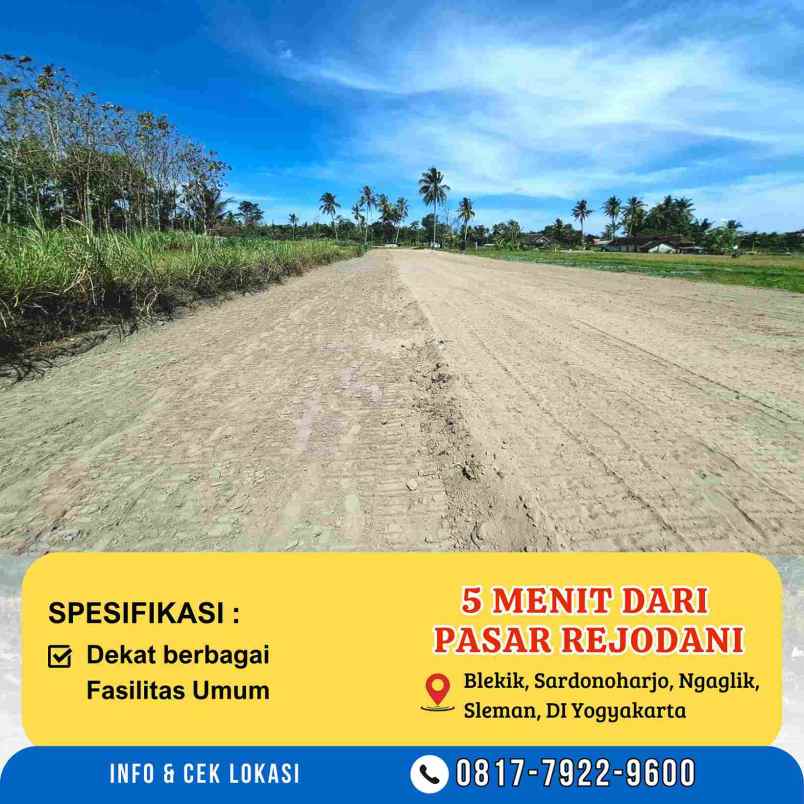 tanah murah area palagan 5 menit dari pasar rejodani