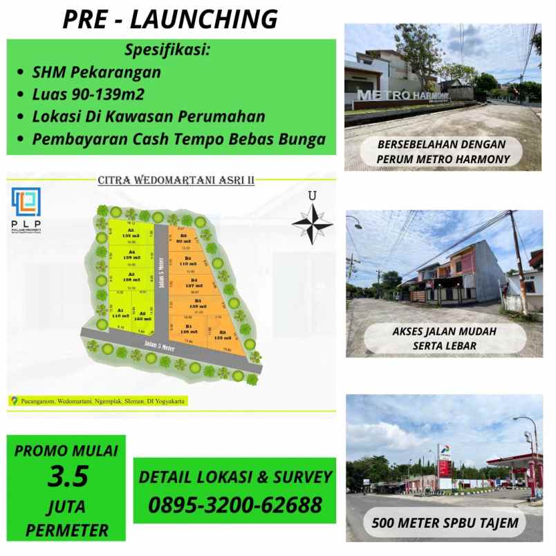 tanah pekarangan dekat spbu tajem