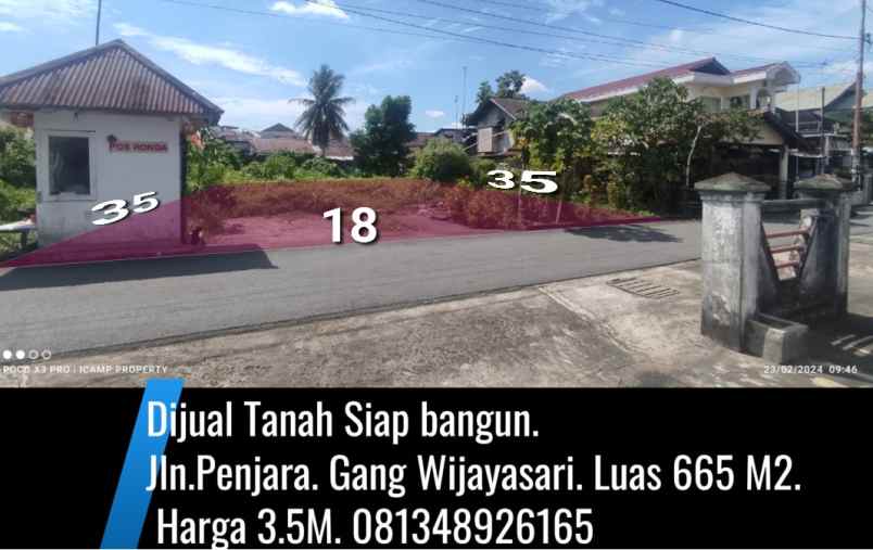 tanah siap bangun jalan penjara gang wijayasari