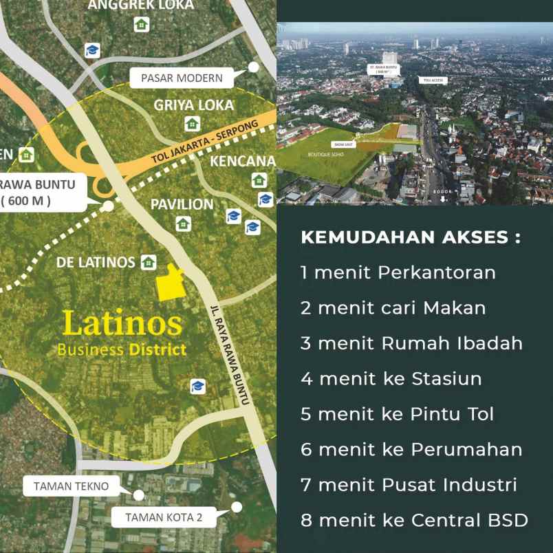 tempat usaha dan rumah di latinos bsd 1 5 miliaran