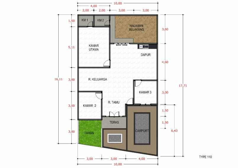 tiga tipe rumah mewah di jalan nangka