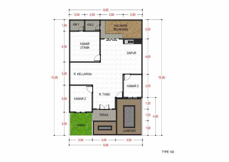 tiga tipe rumah mewah di jalan nangka