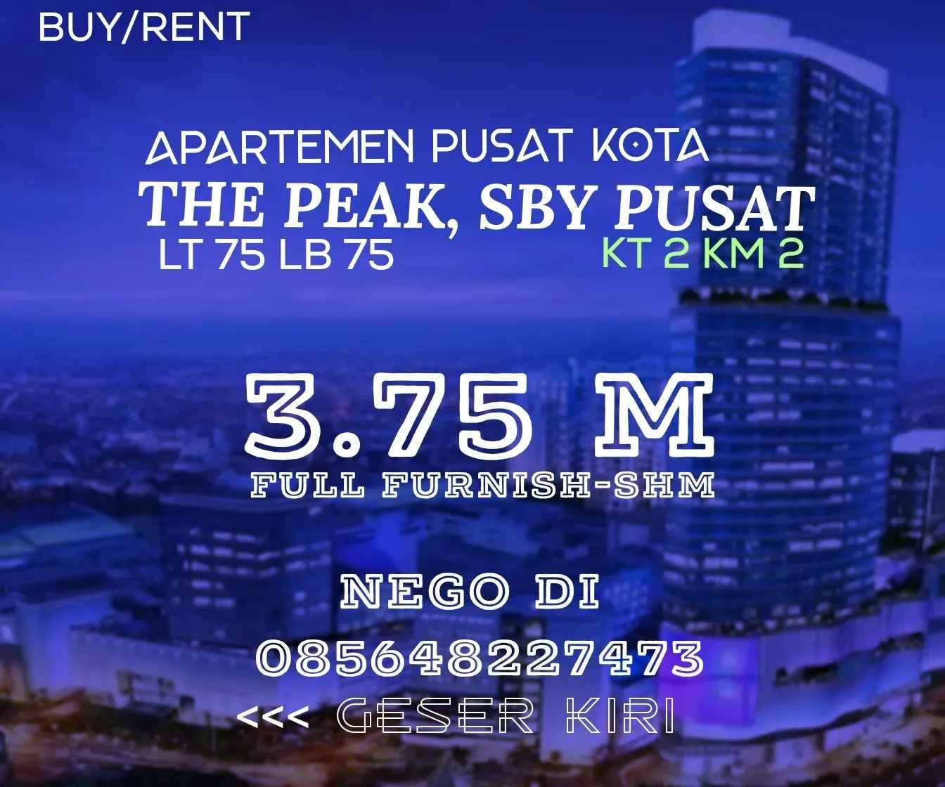 apartemen tenga kota the peak surabaya