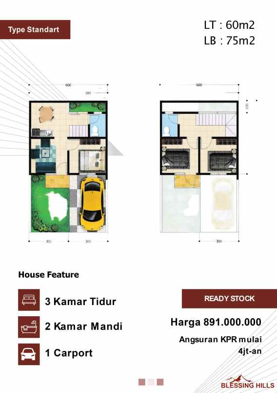 blessing hills villa mewah 2 lantai termurah di puncak