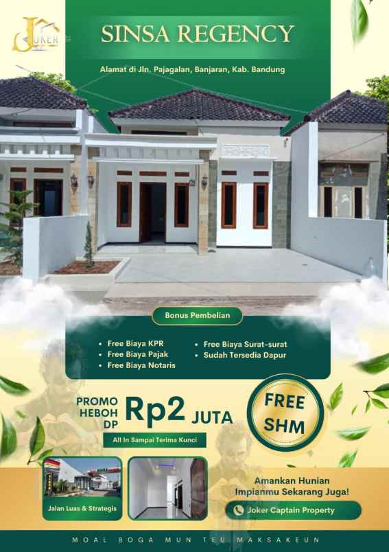 cluster sinsa regency kpr rumah tanpa dp all in 2juta