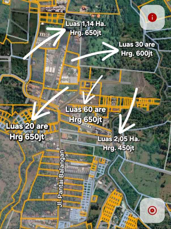 dijual 60 are jl pantai balangan jimbaran kuta selatan