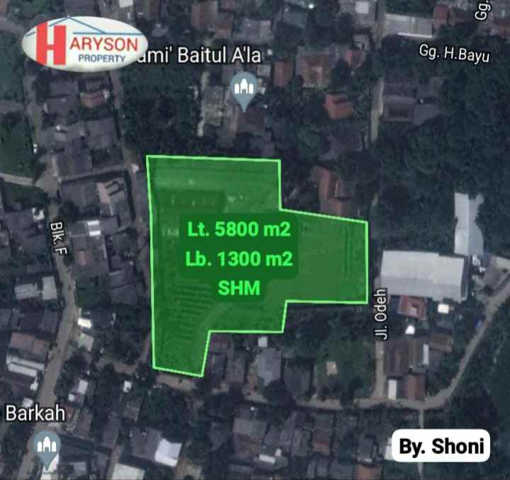 dijual gudang 5800 m2 bantargebang bekasi