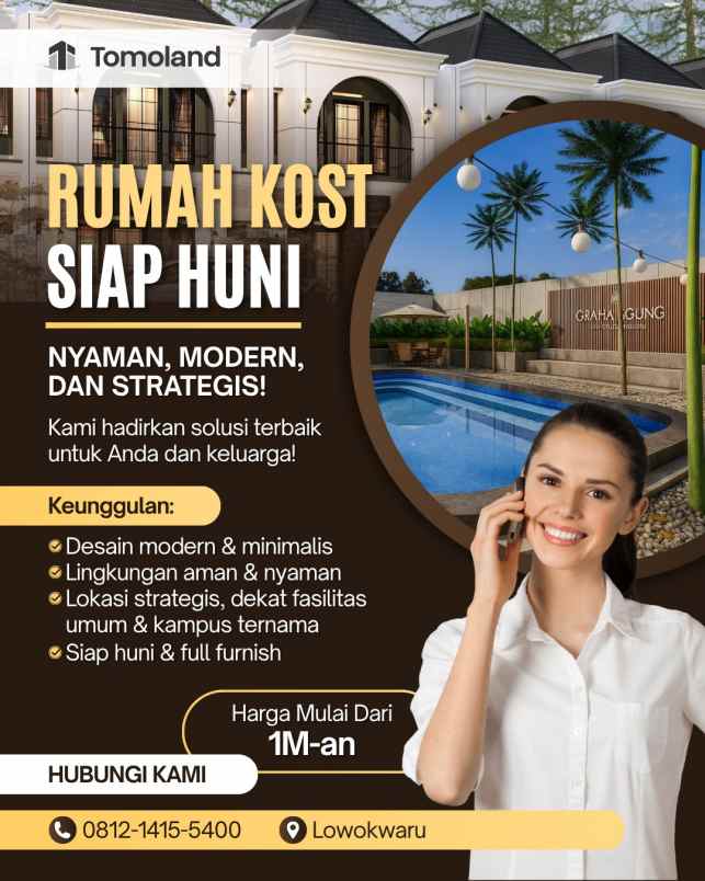 dijual kost jl simpang kyai h yusuf no