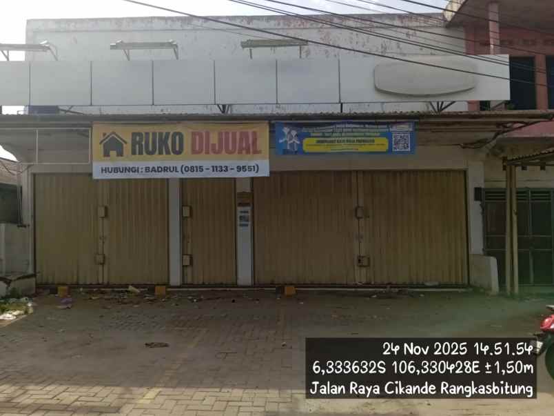 dijual ruko gudang kantor jalan raya rangkas bitung