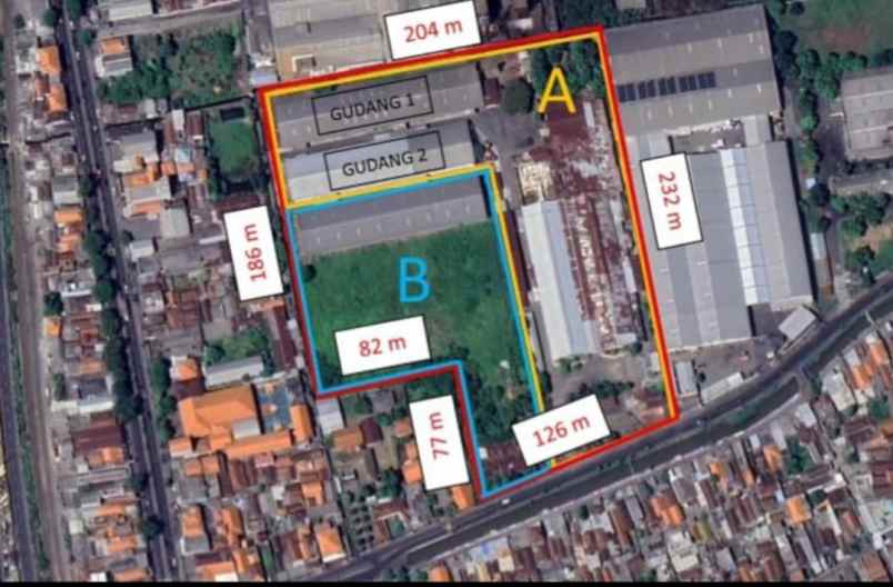dijual ruko gudang kantor jalan raya sukodono