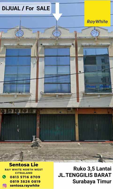 dijual ruko gudang kantor jalan raya tenggilis barat