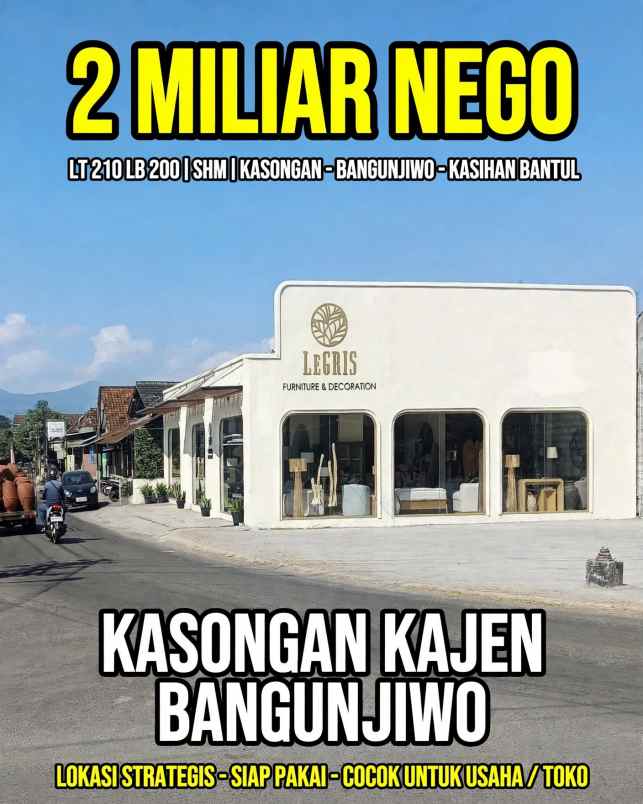 dijual ruko gudang kantor kasongan bangunjiwo