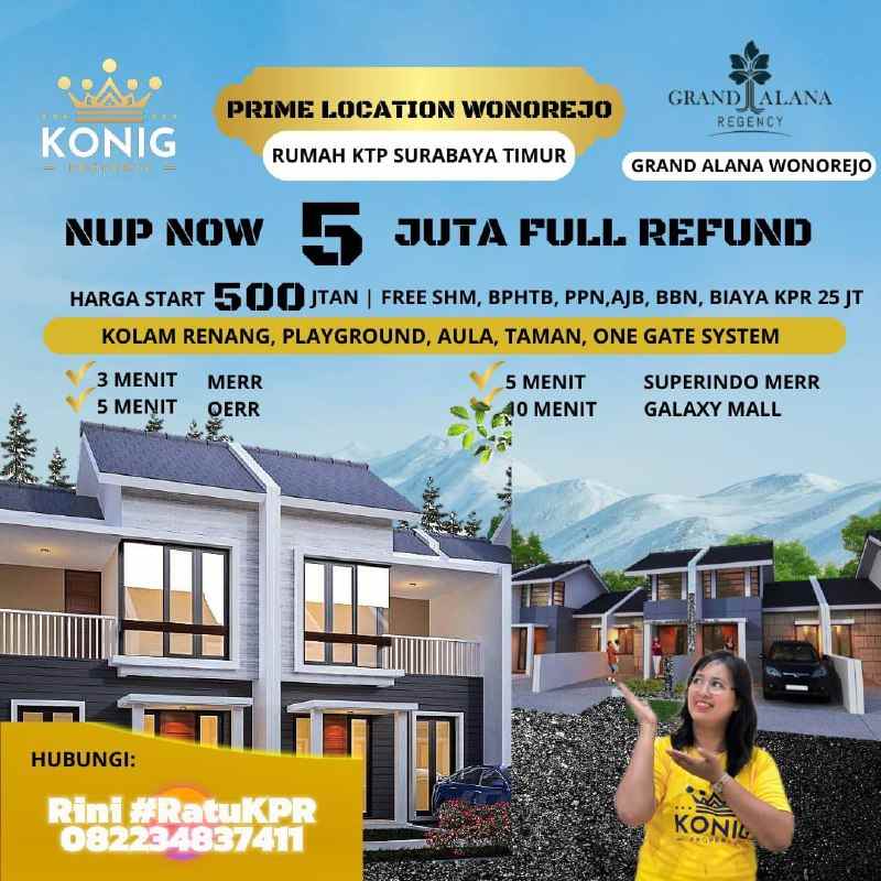 dijual rumah grand alana wonorejo surabaya