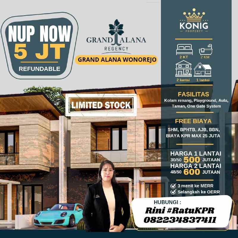 dijual rumah grand alana wonorejo surabaya