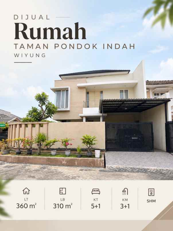 dijual rumah hook taman pondok indah wiyung surabaya