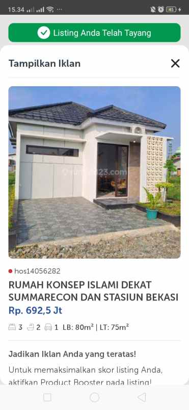 dijual rumah jalan komplek perumahan