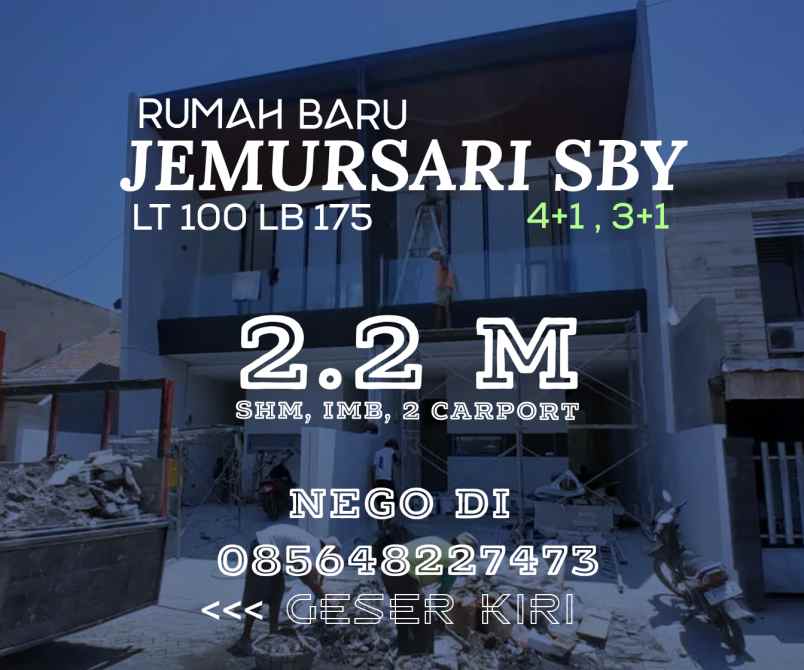 dijual rumah jemursari